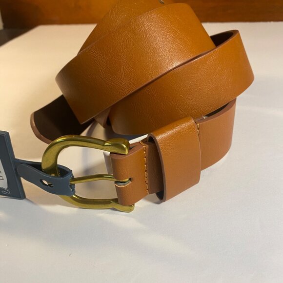 Universal Thread XXL Tan Faux Leather Belt With Brass Buckle - Picture 1 of 7